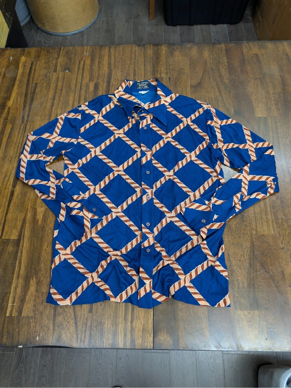 Jon Norman Designs Vintage 70s Disco Shirt Size XL